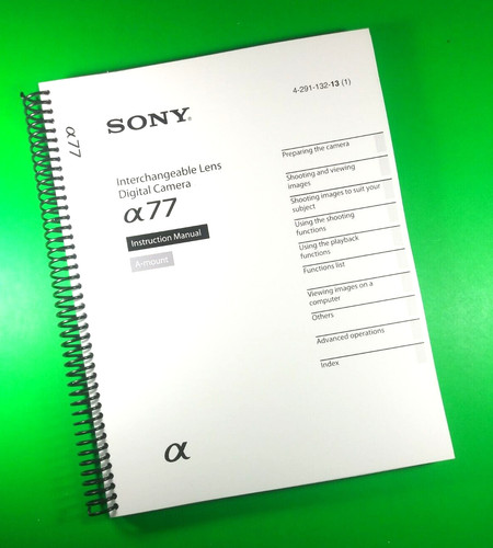 Owners manual for sony slt - owners,